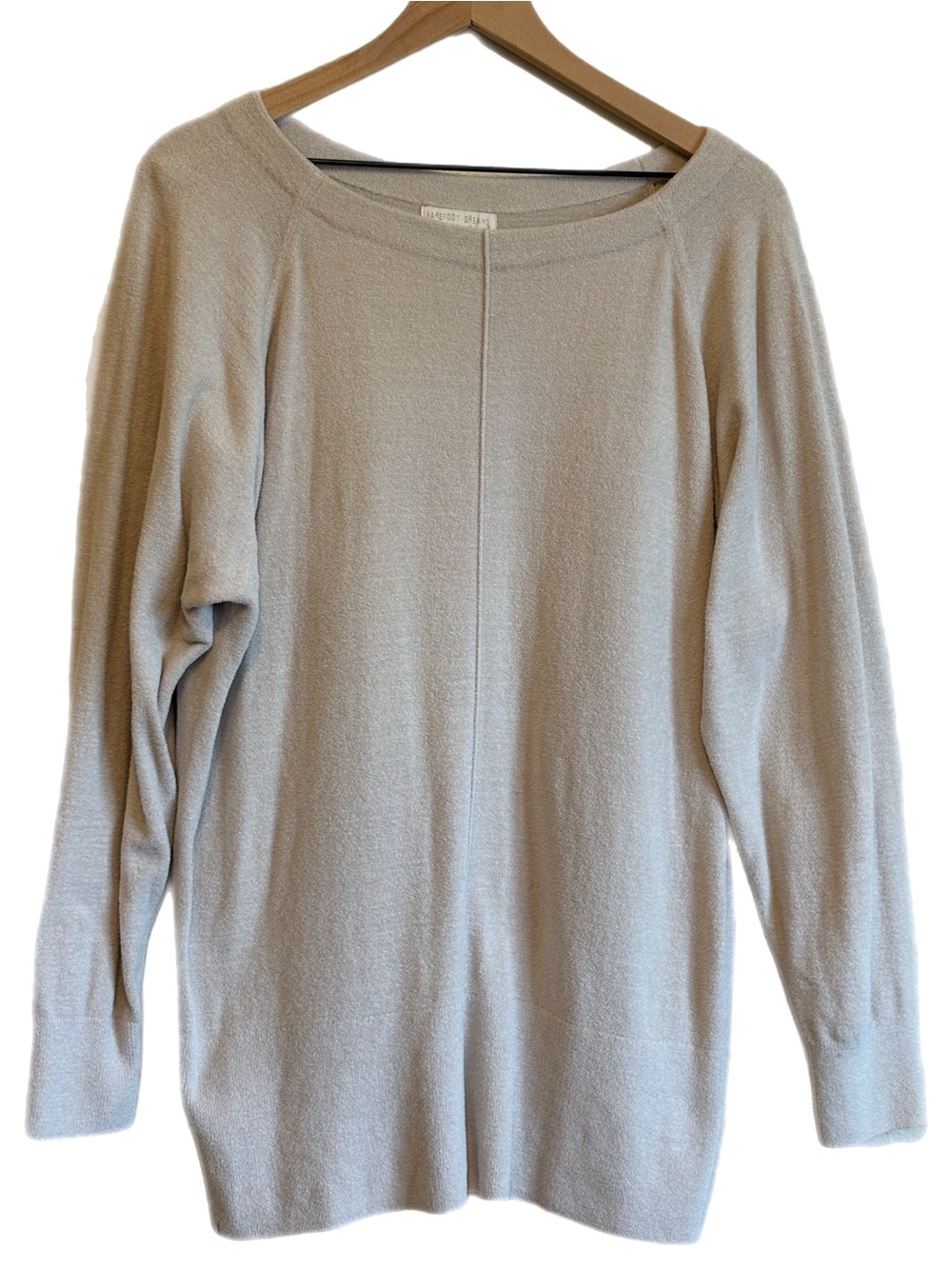 Barefoot Dreams Light Knit Scoop Neck Pullover Taupe L